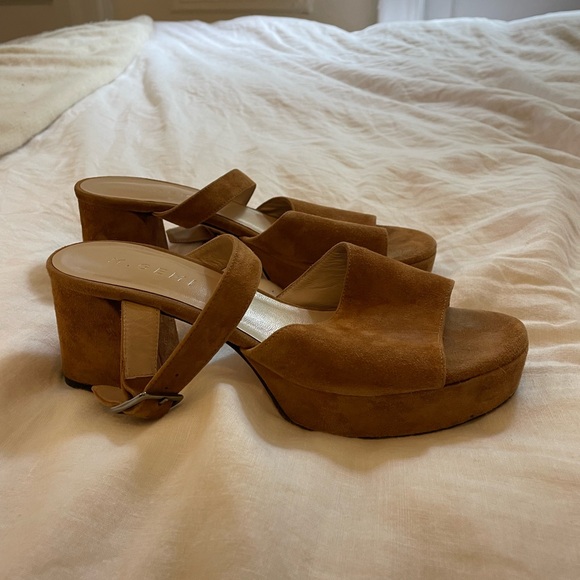 M. Gemi suede platform sandal heels - Picture 1 of 5